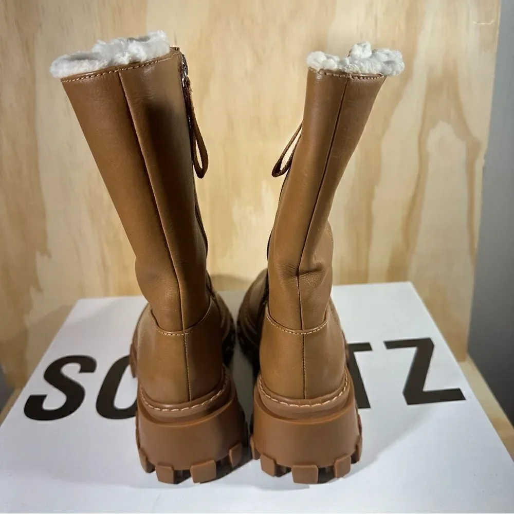 Schutz Juany Brown Platform Winter Boots Women’s Size 5 New